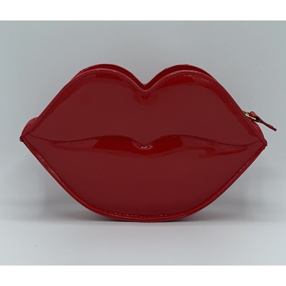 Vintage 90s Moschino Parfum Cherry Red Lips Clutch Pop Art La Bocca Italy NWOT